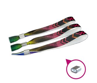   Fabric wristbands 15x340 mm full-colour custom printed on 1 side - with METAL RING
