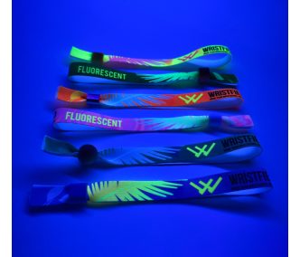   UV Reflective Fabric wristbands 15x340 mm full-colour custom printed on 1 side - with METAL RING