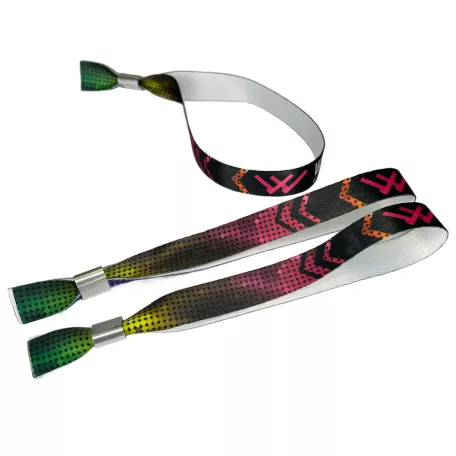Fabric wristbands 15x340 mm full-colour custom printed on 1 side - with METAL RING