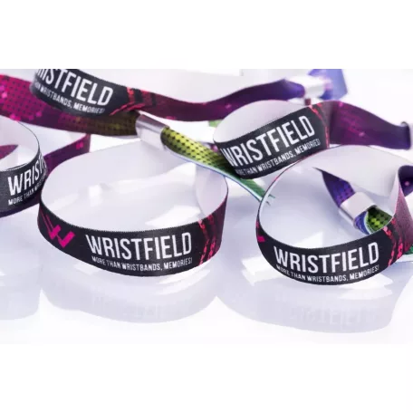 Fabric wristbands 15x340 mm full-colour custom printed on 1 side - with METAL RING