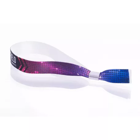 Fabric wristbands 15x340 mm full-colour custom printed on 1 side - with METAL RING