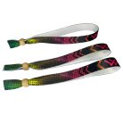 Fabric wristbands (15x340mm, full-colour custom printed on one side) - with adjustable bamboo bead - EXPRESS