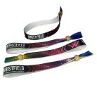 Fabric wristbands (15x340mm, full-colour custom printed on one side) - with adjustable bamboo bead