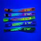 UV Reflective Fabric wristbands (15x340mm, full-colour custom printed on one side, variable data) - with adjustable bamboo bead