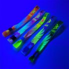 UV Reflective Fabric wristbands (15x340mm, full-colour custom printed on one side, variable data) - with adjustable bamboo bead