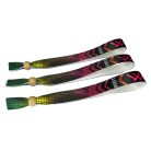 Fabric wristbands (15x340mm, full-colour custom printed on one side, variable data) - with adjustable bamboo bead