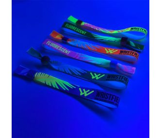   UV Reflective Fabric wristbands 15x300 mm (CHILD-size) - full-colour printed on 1 side - with METAL RING