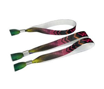   Fabric wristbands 15x30 mm (KID size) - full-colour printed on 1 side - metal ring