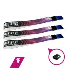 Fabric wristbands 15x300 mm (KID size) - full-colour printed on 1 side - with PST (plastic self-closing tube)