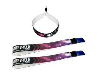   Fabric wristbands 15x300 mm (KID size) - full-colour printed on 1 side - with PST (plastic self-closing tube)