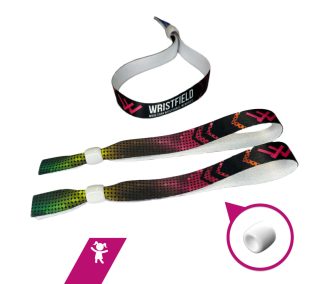   Fabric wristbands with full colour custom print - plastic bead - KID size (30cm)