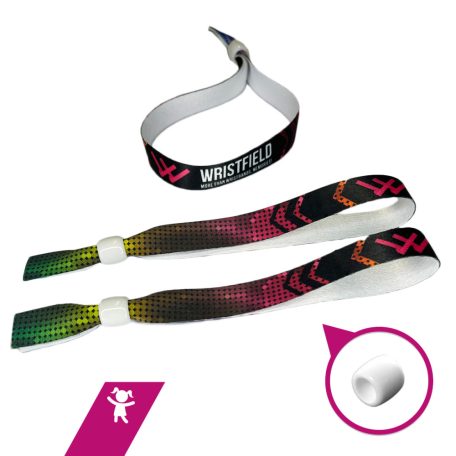 Fabric wristbands with full colour custom print - plastic bead - KID size (30cm)