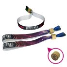 Fabric wristbands (15x340mm, full-colour custom printed on one side) - with bamboo/plastic self-closing tube - EXPRESS