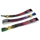 Fabric wristbands (15x340mm, full-colour custom printed on one side) - with bamboo/plastic self-closing tube - EXPRESS
