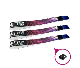   Fabric wristbands 15x340 mm full-colour custom printed on 1 side - with PST (plastic self-closing tube)