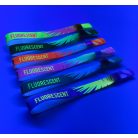 UV Reflective Fabric wristbands 15x340 mm full-colour custom printed on 1 side - with PST (plastic self-closing tube)