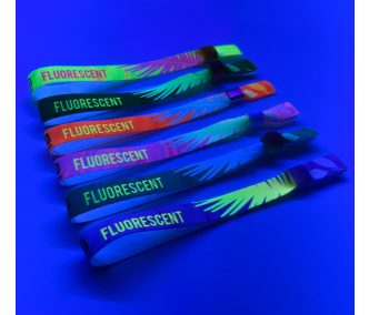  UV Reflective Fabric wristbands 15x340 mm full-colour custom printed on 1 side - with PST (plastic self-closing tube)