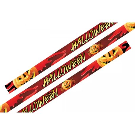 Fabric wristbands 15x340 mm - Halloween Pumpkin pattern - with plastic self-closing tube