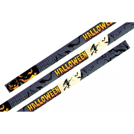 Fabric wristbands 15x340 mm - Halloween Witch pattern - with plastic self-closing tube