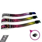 Fabric wristbands (15x340mm, full-colour custom printed on one side, variable data) - with plastic self-closing tube