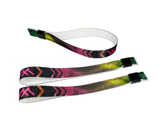   Fabric wristbands 15x340 mm full-colour custom printed on 1 side - with PST (plastic self-closing tube)