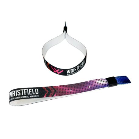 Fabric wristbands 15x340 mm full-colour custom printed on 1 side - with PST (plastic self-closing tube) - EXPRESS