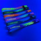 UV Reflective Fabric wristbands 15x340 mm full-colour custom printed on 1 side - with ADJUSTABLE PLASTIC BEAD