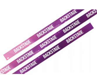   Fabric wristbands 15x340 mm - BACKSTAGE pattern - with plastic self-closing tube