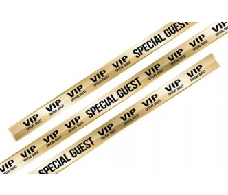   Fabric wristbands 15x340 mm - VIP Special Guest pattern - with plastic self-closing tube