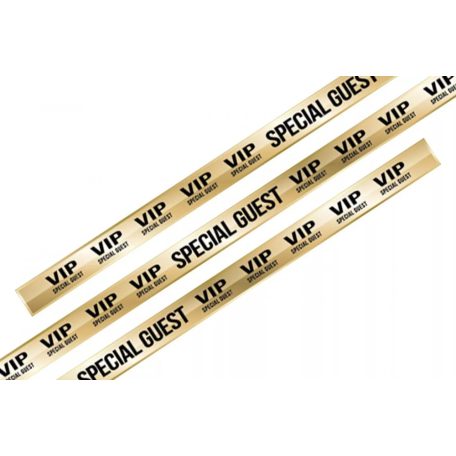 Fabric wristbands 15x340 mm - VIP Special Guest pattern - with plastic self-closing tube