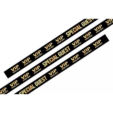 Fabric wristbands 15x340 mm - VIP Special Guest pattern - with plastic self-closing tube