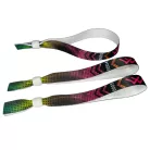 Fabric wristbands (15x340mm, full-colour custom printed on one side, variable data) - with adjustable plastic bead