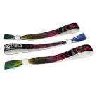 Fabric wristbands (15x340mm, full-colour custom printed on one side, variable data) - with adjustable plastic bead