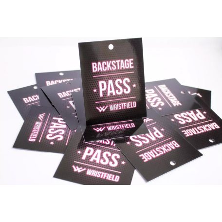Laminated A7 Pass full-colour printed on both sides (4+4C) with hole