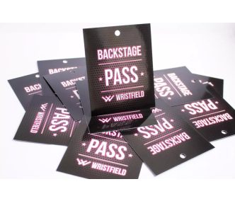   Laminated A7 Pass full-colour printed on both sides (4+4C) with hole - variable data