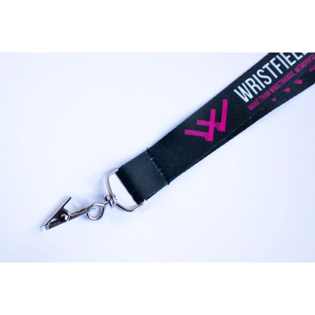 Satin Lanyards 20x900 mm full-colour custom printed on both sides - with crocodile pass holder - EXPRESS