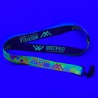 UV Reflective Satin Lanyards 20x900 mm full-colour custom printed on both sides - with crocodile pass holder