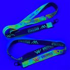 UV Reflective Satin Lanyards 20x900 mm full-colour custom printed on both sides - with metal thumb hook