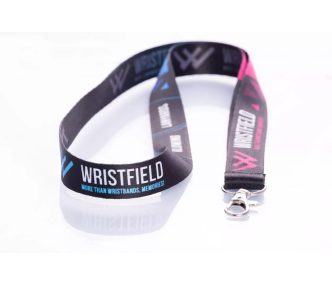   Satin Lanyards 20x900 mm full-colour custom printed on both sides - with metal thumb hook and mobile holder