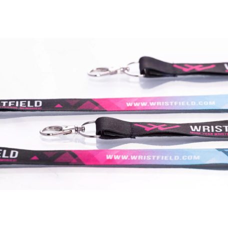 Satin Lanyards 20x900 mm full-colour custom printed on both sides - with metal thumb hook and mobile holder