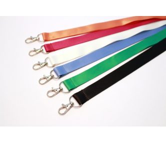 Satin Plain Lanyards 20x900 mm - with metal thumb hook