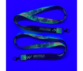   UV Reflective Ribbed Lanyards 20x900 mm full-colour custom printed on both sides - with metal thumb hook