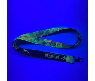   UV Reflective Ribbed Lanyards 20x900 mm full-colour custom printed on both sides - with metal thumb hook