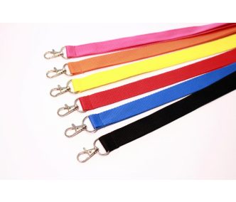 Ribbed Plain Lanyards 20x900 mm - with metal thumb hook