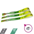 R-PET Wristband (15x340 mm, full-colour custom printed on one side, eco-friendly, variable data) with metal ring