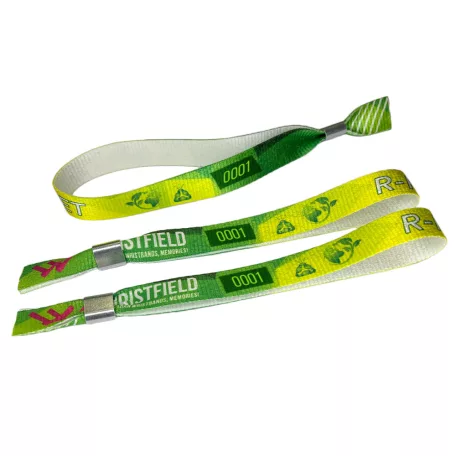 R-PET Wristband (15x340 mm, full-colour custom printed on one side, eco-friendly, variable data) with metal ring