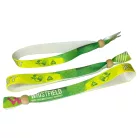 R-PET Wristband (15x340 mm, full-colour custom printed on one side, eco-friendly, variable data) - with adjustable bamboo bead