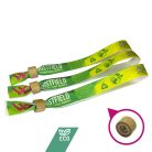 R-PET Wristband (15x340 mm, full-colour custom printed on one side, eco-friendly) - with bamboo/plastic self-closing tube