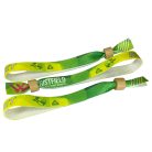 R-PET Wristband (15x340 mm, full-colour custom printed on one side, eco-friendly) - with bamboo/plastic self-closing tube