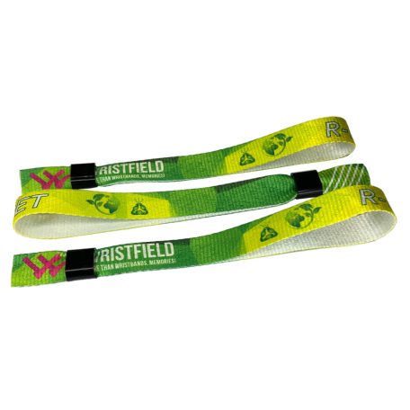 R-PET Wristband (15x340 mm, full-colour custom printed on one side, eco-friendly) - with plastic self-closing tube